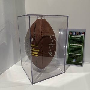 AARON RODGERS AUTOGRAPHED NFL FOOTBALL WITH COA UV Protecting Display Case